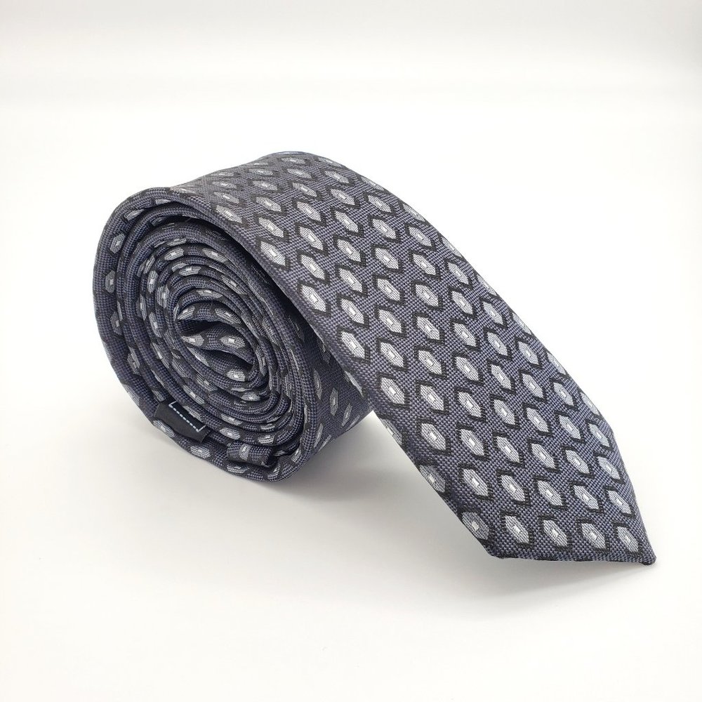 Laurant Bennet Milano Men's Dress Suit Skinny Grey Neck Tie 57"L 2 1/8"W